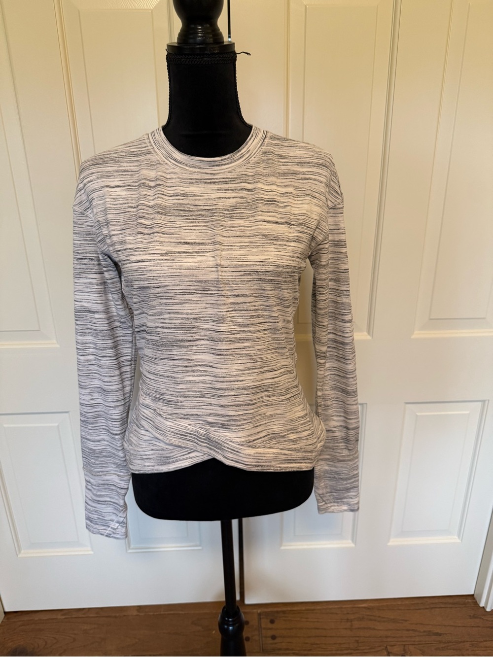 Lululemon Striped Crewneck Long-Sleeve Top - Gray/White